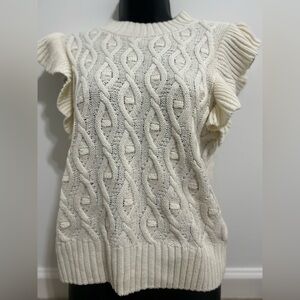 Elegant Cream Cable Knit Sweater